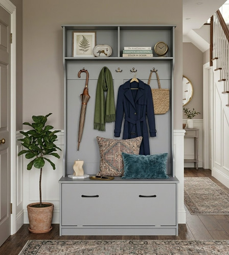 Coat stand shoe storage - storage, bench