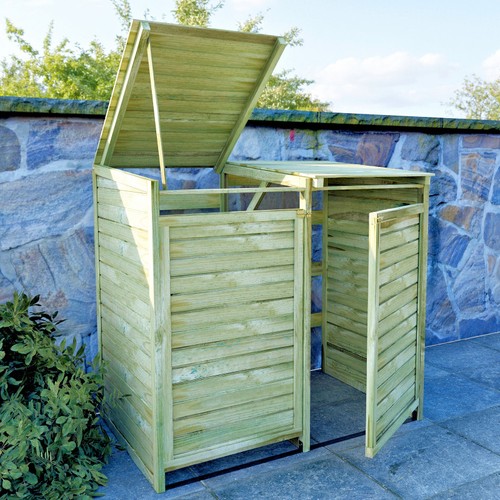 Double wheelie bin store - double,