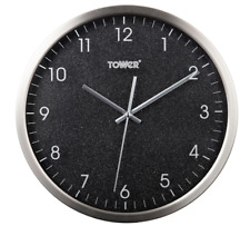 Tower Black Sparkle 30cm Wall Clock Glam Sparkle Hanging New Wall Clock 12 inch
