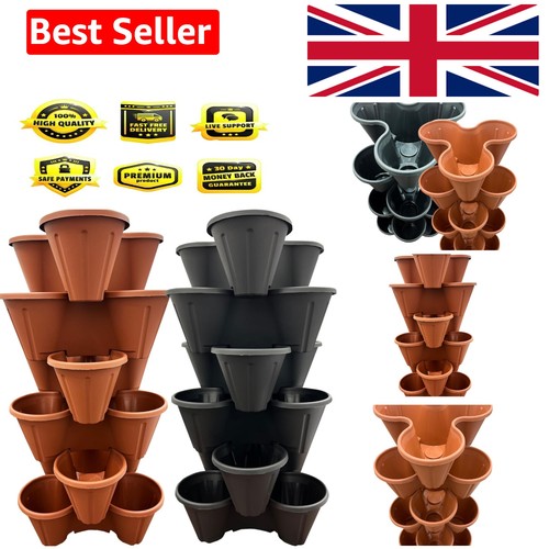 Black tri pot stacking - black, tri-pot