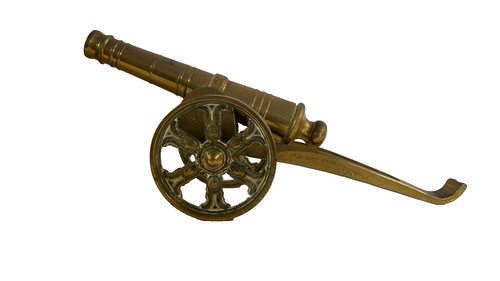 Vintage brass model cannon - brass,