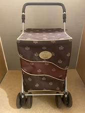 The Genuine Sholley Shopping Trolley Walking Aid 6 Wheeled Basket Brown