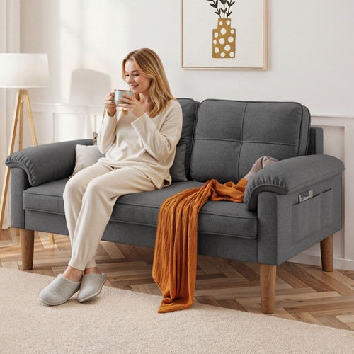 Small seater sofa - sofa, fabric