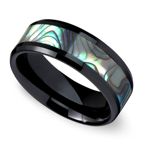 8mm black abalone - abalone, shell