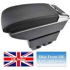 For Ford Fiesta mk7 Arm Rest Armrest Support Cushion Pad Storage Box Leather Car