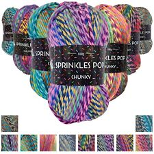Cygnet Yarn SPRINKLES POP Chunky 100% Acrylic Multicoloured Wool 100g Ball