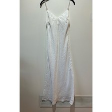 Frette Collection 100% linen nightgown long spaghetti strap quiet luxury size S