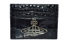 Vivienne Westwood Crocodile Embossed Leather  Card Holder ORB Brand New