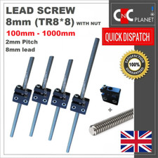 8mm Leadscrew TR8*8 Stainless steel screw 2mm pitch lead 8mm + Anti backlash nut