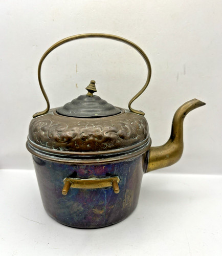 Vintage copper kettle teapot - copper,