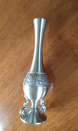 Pewter single rose vase - pewter,