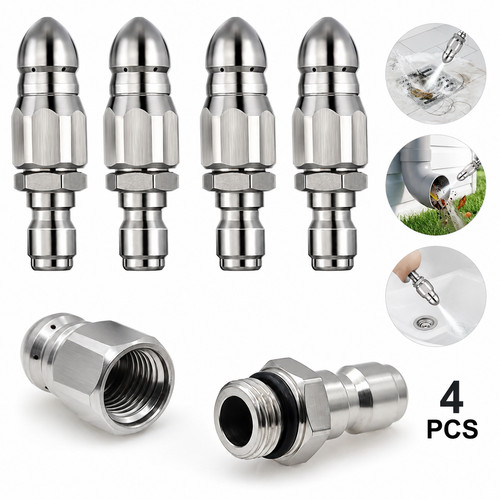 Sewer jetter nozzle - nozzle, 1/4"