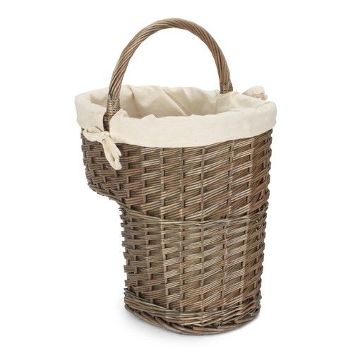 Stair basket antique wash - basket:,