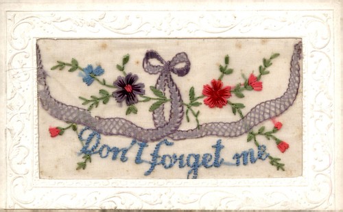Ww1 embroidered silk postcard - embroidered,