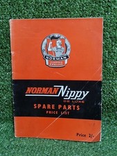Vintage Norman Nippy De Luxe Moped Spare Parts Price List 1950s 60s 