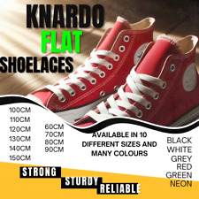 KNARDO FLAT SHOE LACES TRAINERS 8mm BLACK LACES WHITE SHOE LACES  ADULTS,KIDS