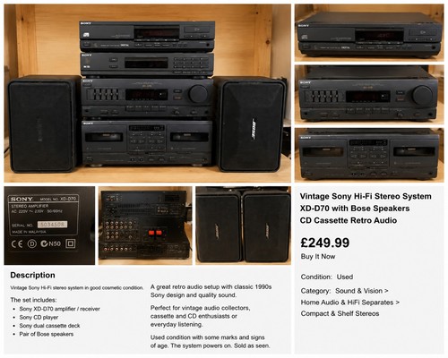 Vintage sony stereo - hi-fi,