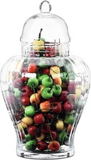 Clear Glass Decorative Bon Bon Ginger Jar & Lid  Sweets Pasta Fruit H26 x D9cm