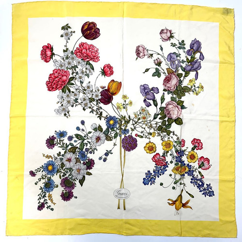 Gucci silk scarf 84cm yellow - gucci,