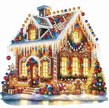 5D DIY Festive Christmas House Diamond Art Kit Crystal Embroidery Rhinestone NEW