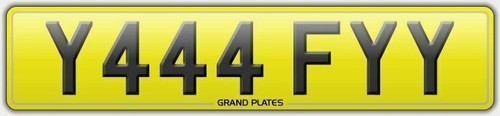 Number plate y444 fyy - number,