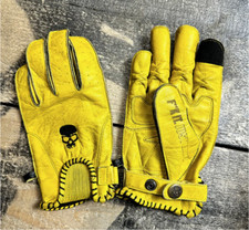 BOBHEAD Shifter Yellow Leather Motorcycle Gloves – Level 1 Armoured Rider Gloves
