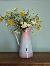Vintage Pink Enamel French Jug