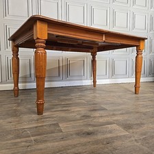 Retro Vintage Solid Wood Pine Turned Extending Dining Table Country Farmhouse