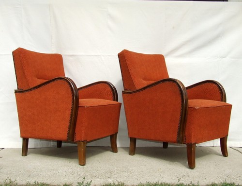 Pair art deco armchairs - of,