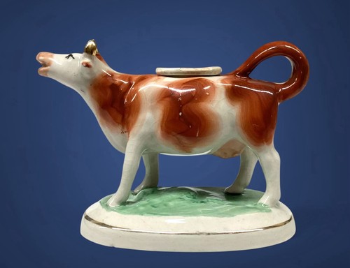 Antique staffordshire cow - antique,