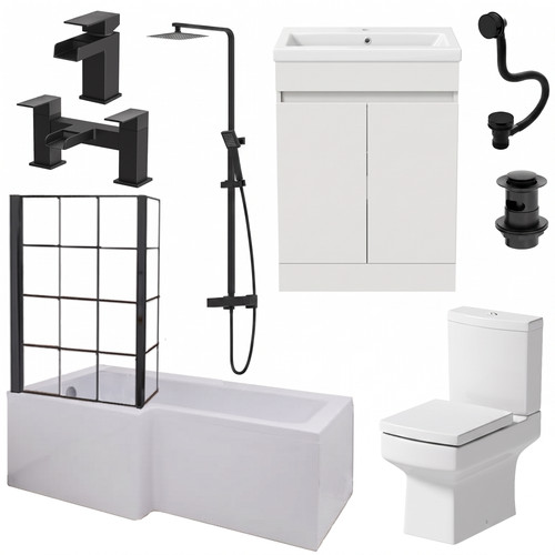 Complete bathroom suite - bathroom, black