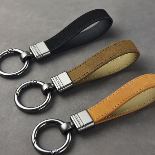 Genuine leather keychain black - genuine,