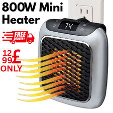 Plug In Mini Electric Wall Heater 800W Low Noise Quiet Portable Room Warmer UK
