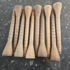 Vintage Wooden Industrial Textile Bobbins Antique Spools 2030x340mm X10 #11