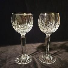 Waterford Crystal LISMORE Hock Wine Glasses Clear Cut Ireland Old Mark 7.5"