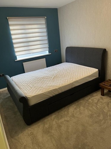 Sleigh bed frame double with