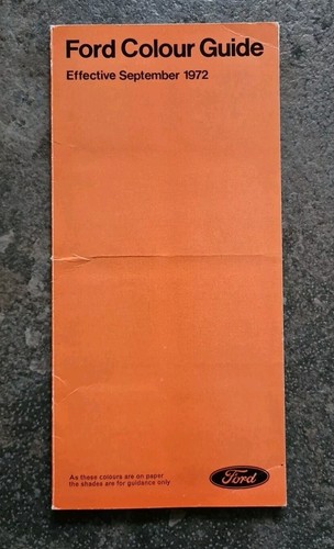 Ford colour guide 1972 - colour,