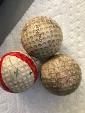 3 Vintage Golf Balls - Penfold 50, Wilson Super Soft and Spaulding Air Flite