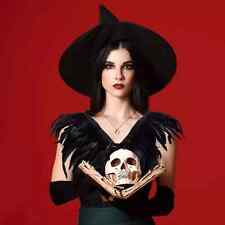 Black Green Feather Hand made