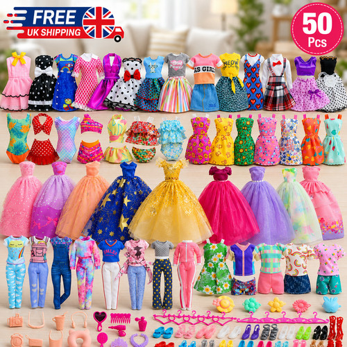 50pcs barbie doll clothes - 50pcs,