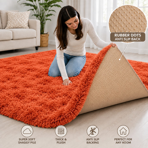 Fluffy rugs large shaggy rug - large,
