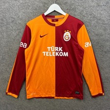 Galatasaray Shirt Mens Medium Orange Nike Home Long Sleeve Jersey Kit 2013/2014