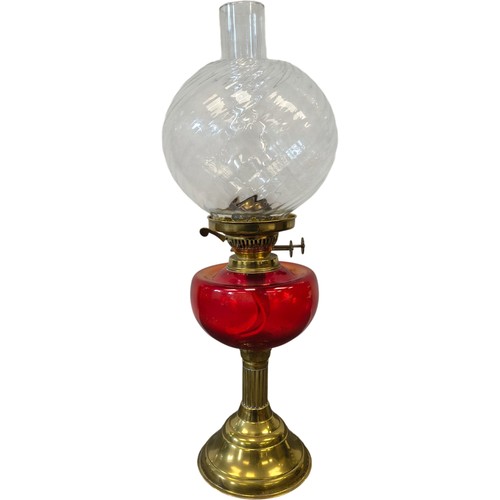 Vintage brass and glass - glass, oil