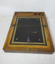 Vintage Wooden Writing Slope Box with Key