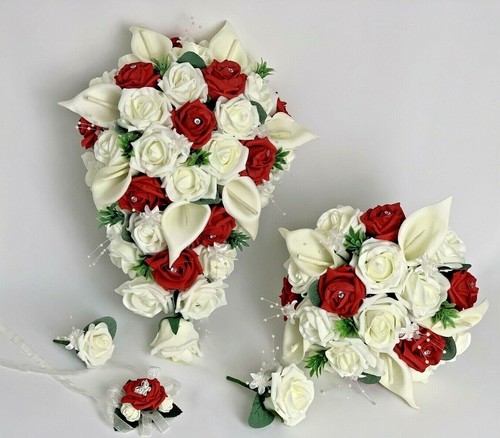 Wedding bouquets flowers - wedding, red