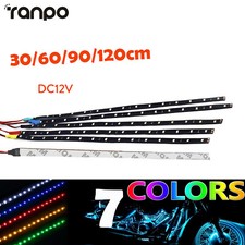 DC12V Motorcycle LED Strip Lights 30-120cm Underglow Fairy Neon Light Multicolor