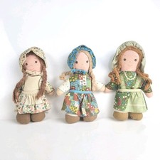 Holly Hobbie Heather and Amy 3 Original Knickerbocker 1976 Mini Dolls 12cm