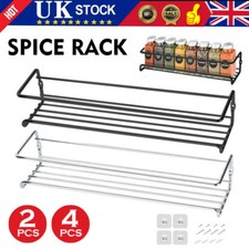 Kitchen Metal Spice Herb Jar Rack Cupboard Door Wall Storage Organiser Holder