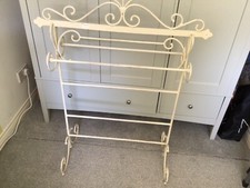 Vintage French floorstanding towel rail. Shabby Chic