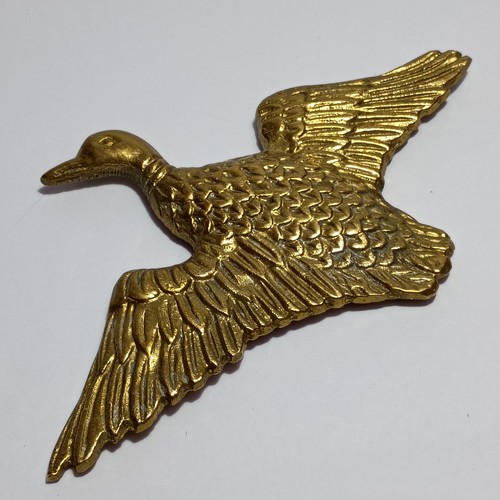 Vintage brass duck bird wall - duck,